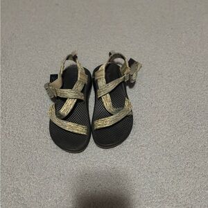 Chaco Gold and Black Sandals